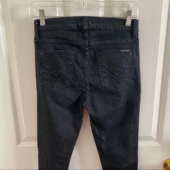 HUDSON BLACK METALLIC STRIPED PRINT JEANS SIZE 27 - Picture 9 of 12